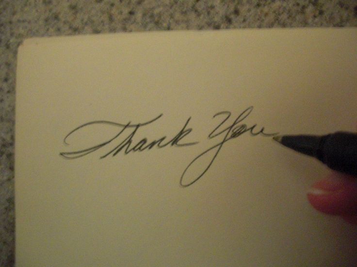 a note of thanks