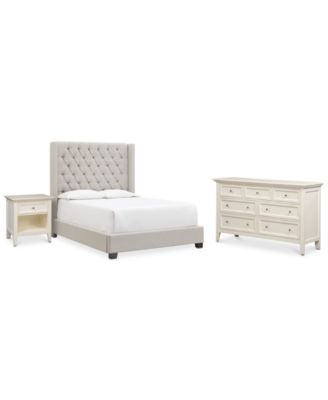 Monroe Upholstered Bedroom Furniture, 3-Pc. Set (Queen Bed, Nightstand,