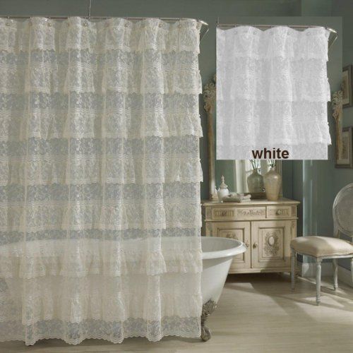 Buy Priscilla Lace Shower Curtain In Ivory From At Bed Bath Beyond Add Old Fashioned Elegance To Your Bathroom With The