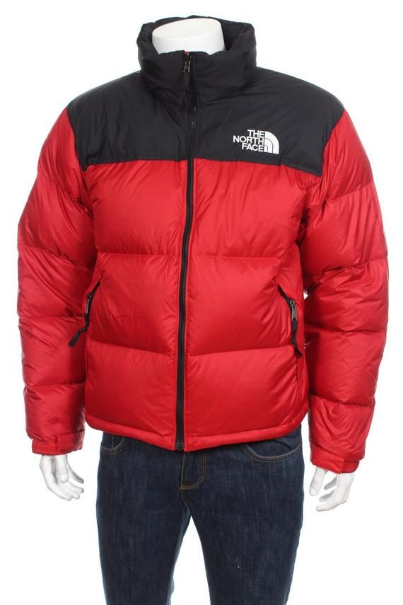 north face red puffer jacket mens