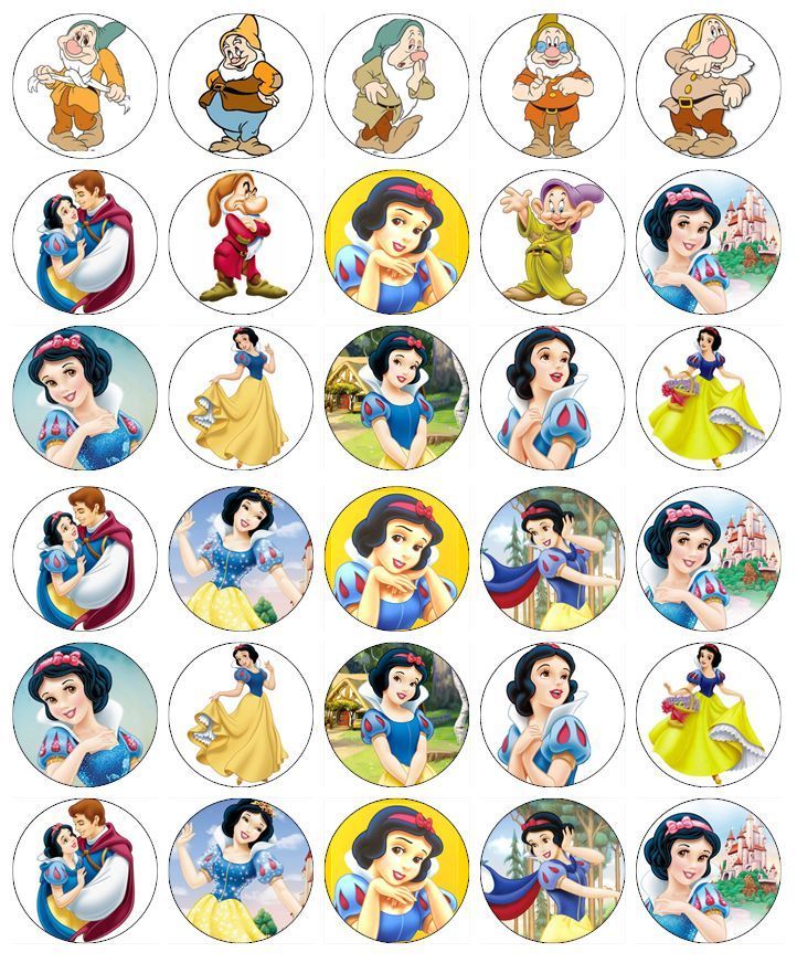 30 X Disney Princess Cupcake Toppers Edible Wafer Paper Fairy Cake