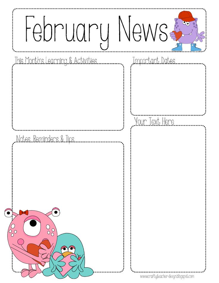 newsletter templates for preschool
