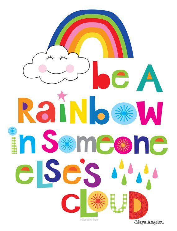 Be a rainbow in someone else's cloud/kids wall decor/ kids wall art/ rainbow...