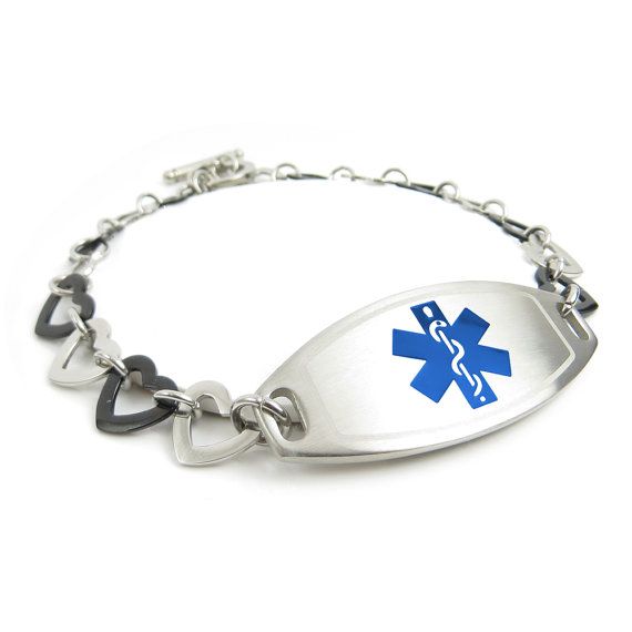 Black & Steel Hearts My Identity Doctor Pre-Engraved & Customized Women’s Blood Type A Toggle Medical Charm Bracelet Red Black & Steel Hearts My Identity Doctor Pre-Engraved & Customized Women’s Blood Type A Toggle Medical Charm Bracelet Red