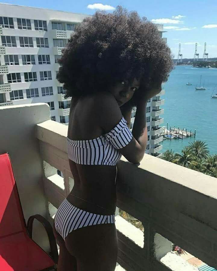 Maid skinny black curly