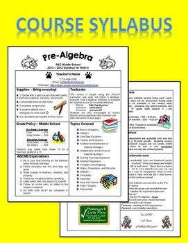 editable course syllabus template for interactive notebook back to