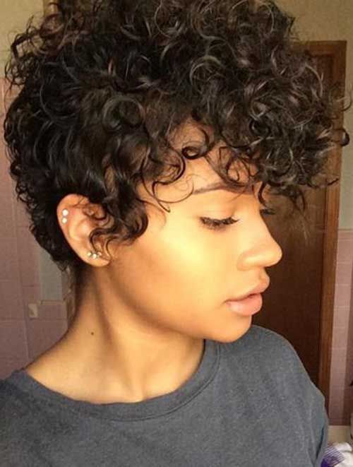 16.Pixie Cuts for Curly Hairs