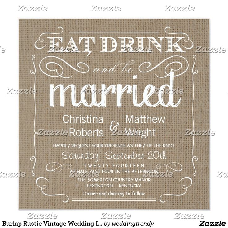Burlap Rustic Vintage Wedding Invitations Burlap Rustic Vintage Wedding Invitations
