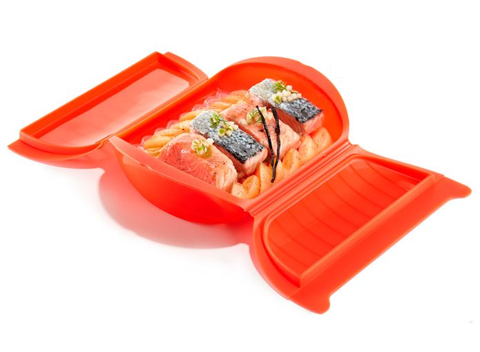 Estuche De Vapor Con Bandeja 3 4 P En 2020 Timbal De Verduras Filetes De Merluza Pollo Al Vapor