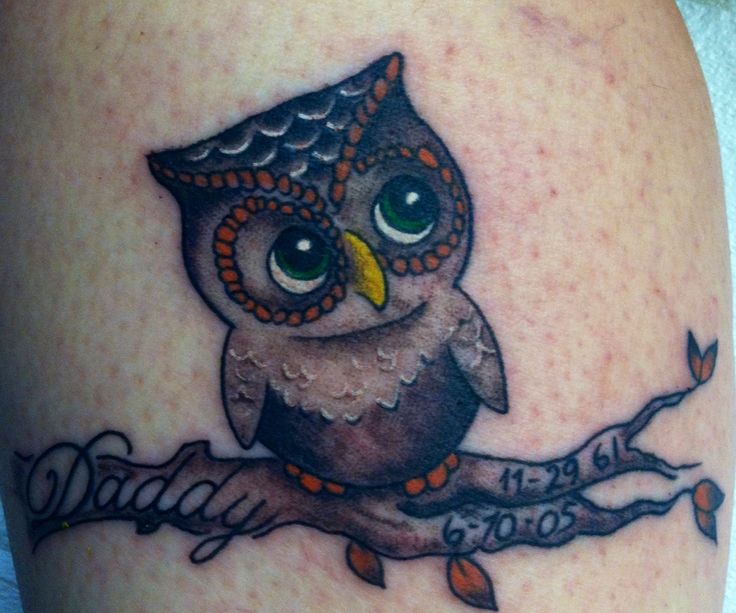 my new owl tattoo in memory of my daddy my new owl tattoo in memory of my daddy