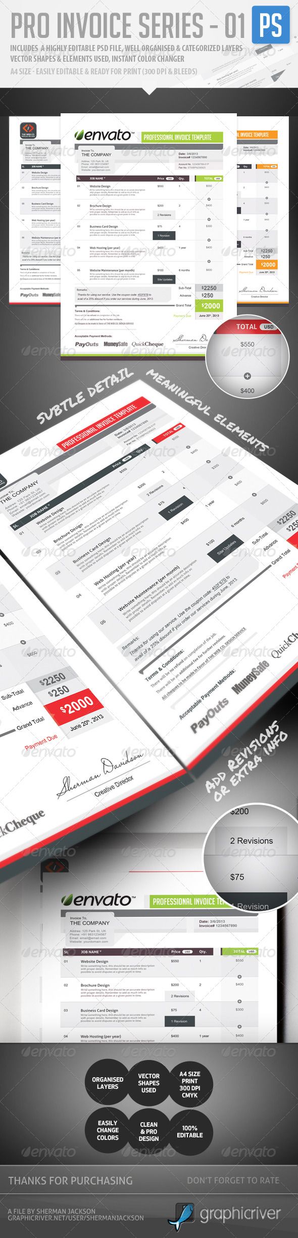 pro invoice template series 01