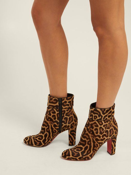 Christian Louboutin Moulamax 85 leopard-print pony-hair ankle ... Christian Louboutin Moulamax 85 leopard-print pony-hair ankle ...
