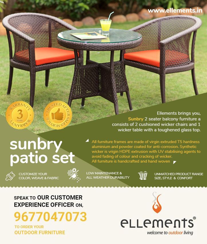 Transform Your Spaces With Ellements Premium Outdoor Furniture In 2020 Balcony Elegant Balcony Furniture, Balcony Size Outdoor Furniture