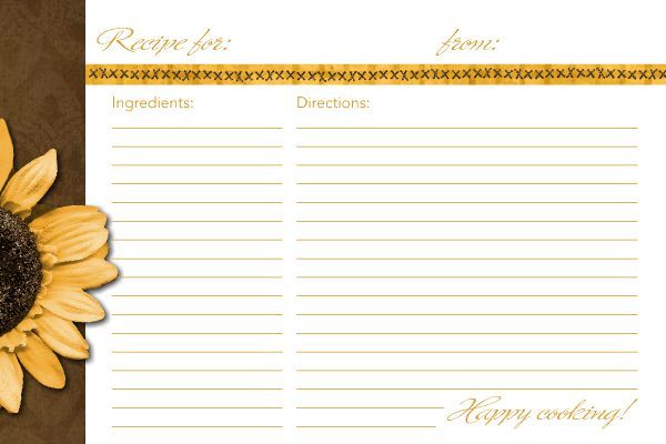 recipe cards 4x6
