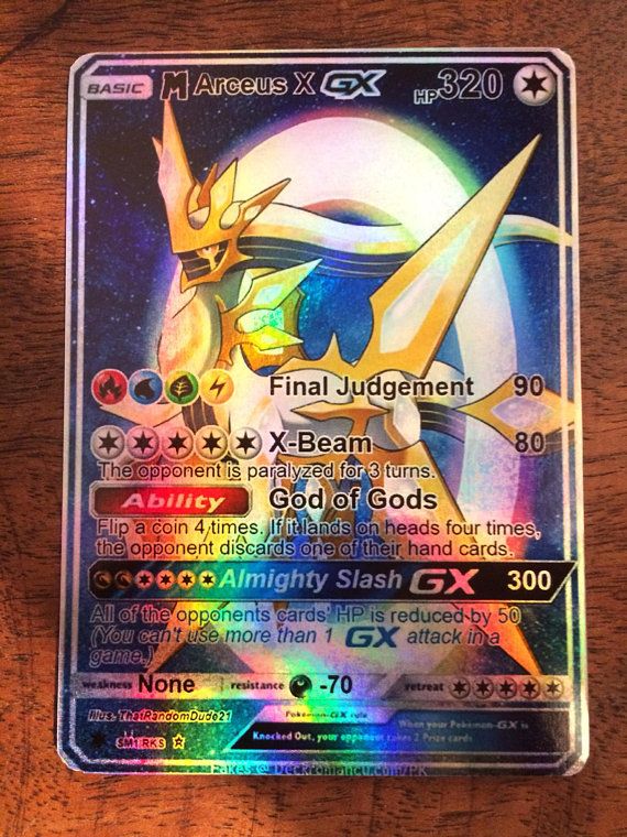 Pokemon orica proxy card arceus gx ex holographic card please keep in mind ...