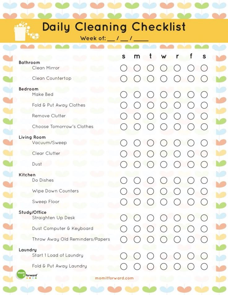 daily cleaning schedule