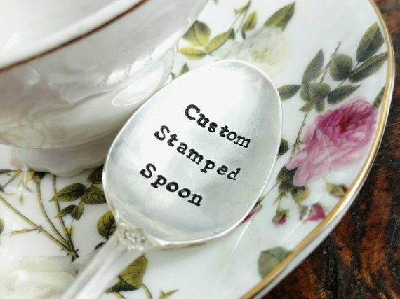 Personalized Silverware Custom Spoon Design Your Own Text Vintage Silverplate Teaspoon