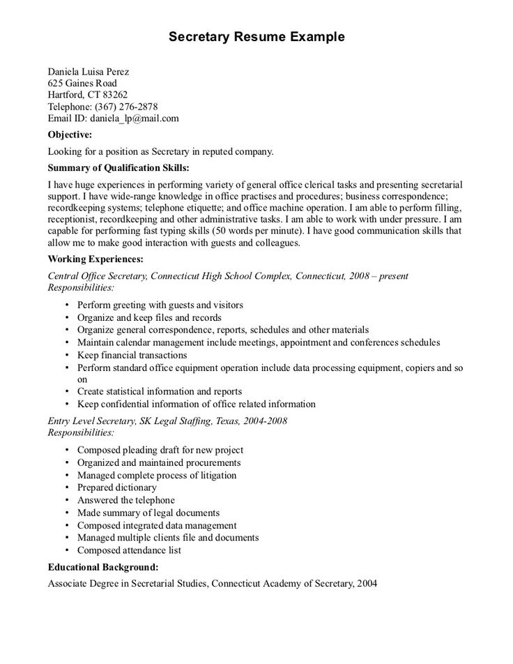 resume objective executive assistant vet tech templates secretary tips examples resumes you administrative samples