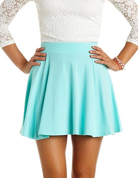 Fashion style Skater teal skirt outfit photo for girls Fashion style Skater teal skirt outfit photo for girls