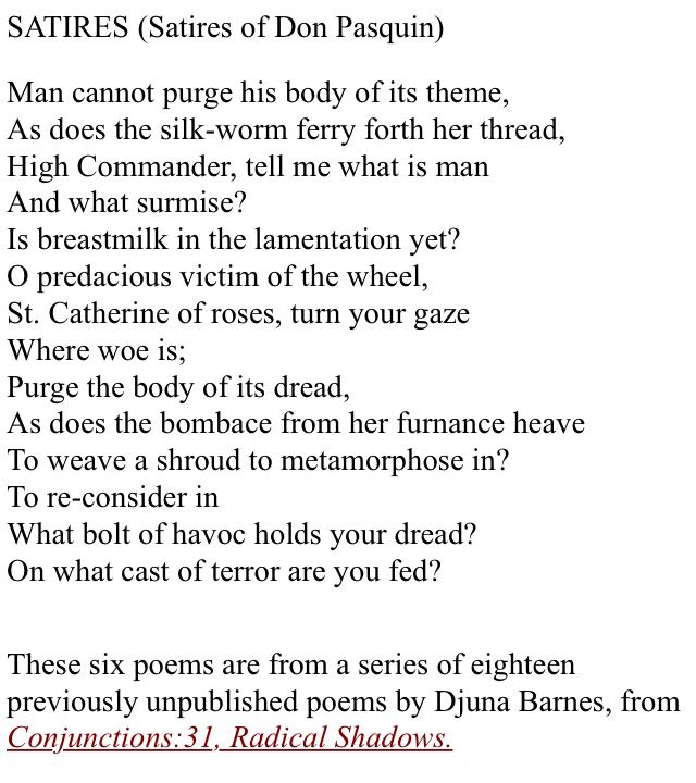 Satires Poem By Djuna Barnes Satire Quotes Poetry Quotes satires-poem-by-djuna-barnes-satire-quotes-poetry-quotes
