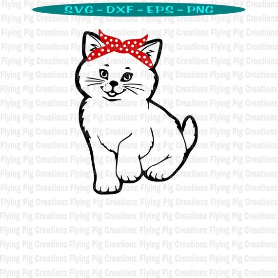 Download Cat Svg Cat With Bandana Svg Kitten With Bandana Svg Kitten Etsy Cat Illustration Cricut Projects Vinyl Cat Furry
