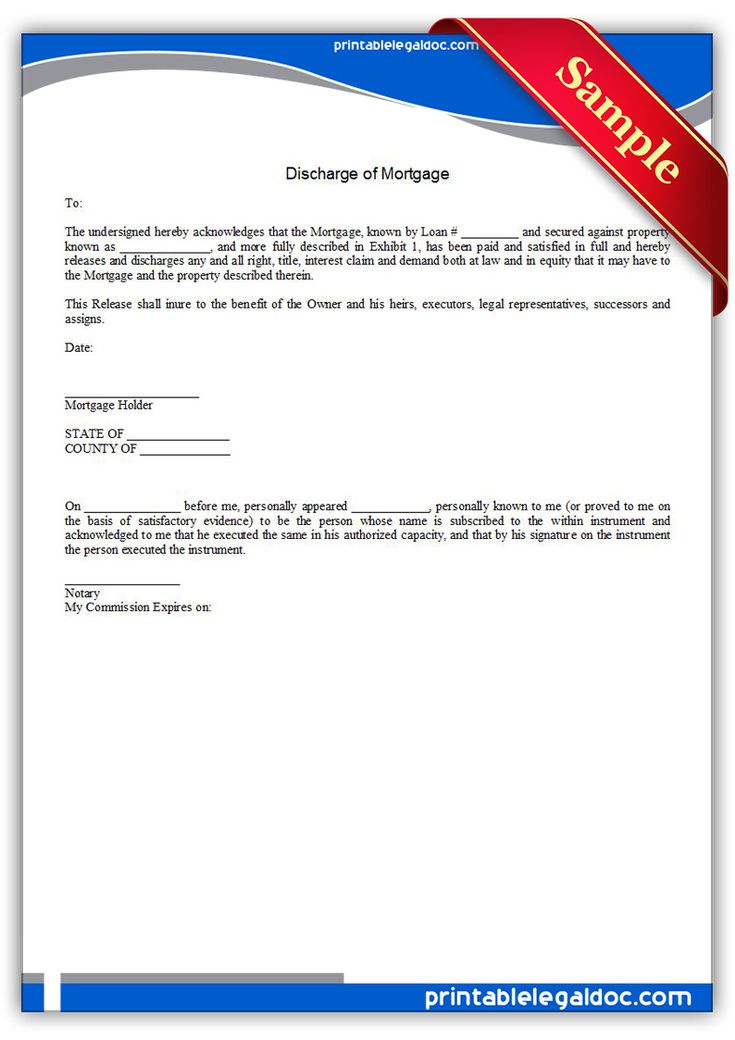 Free Printable Discharge Of Mortgage Sample Printable Legal - blank mortgage form Free Printable Discharge Of Mortgage Sample Printable Legal - blank mortgage form