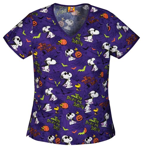 snoopy is festive in this drive me batty scrub top from the uniform outlet - Halloween Scrubs Uniforms snoopy is festive in this drive me batty scrub top from the uniform outlet - Halloween Scrubs Uniforms