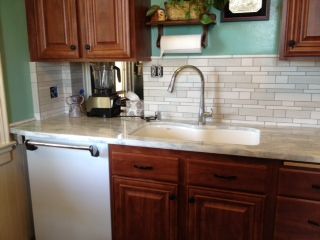 L S Kitchen Namib Sky Quartzite And Koshi Modular Mosaic Porcelain L S Kitchen Namib Sky Quartzite And Koshi Modular Mosaic Porcelain Backsplash With Carrera White Pencil Trim Remodel