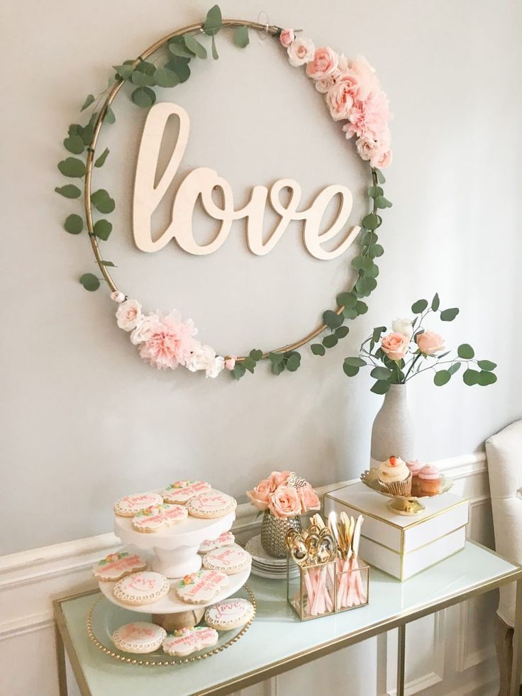 Love this simple Floral Decoration! DIY Hula Hoop Love Sign, DIY-bridal-shower-d...