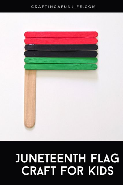 juneteenth popsicle stick pan african flag craft for kids