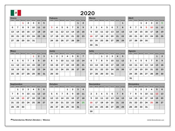calendario 2020 méxico calendario para imprimir gratis calendario mensual 2020 para imprimir