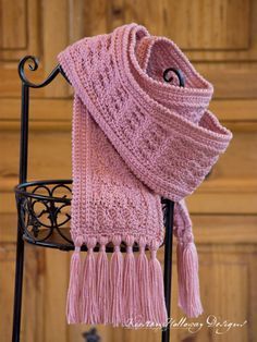 The beautiful La Vie En Rose Ladies Scarf is an easy free crochet pattern that c...