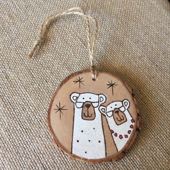 personalized wood christmas ornament polar bear by wood personalized christmas ornaments
