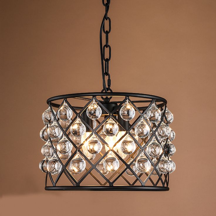 Aliexpress Com Retro Antique Crystal Drops Bling Chandelier Semi Flushmount For Garage Hallway Entry Kit Hanging Lamp Bling Chandelier, Cage Chandelier With Crystal Drops