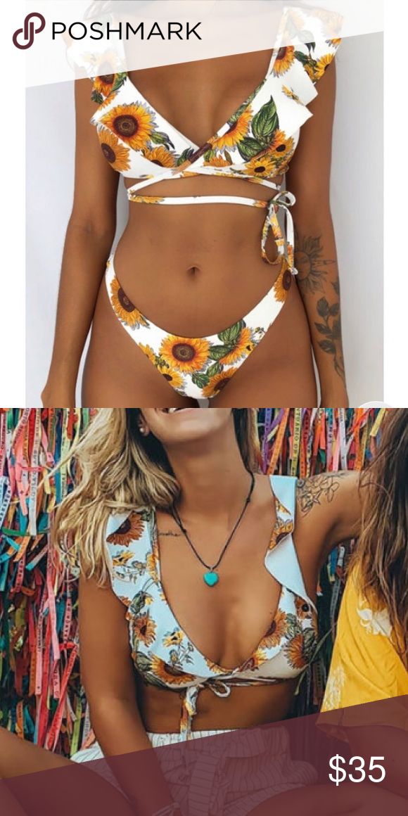 NEW Sunflower Bikini NEW sunflower two piece bikini Size small Brand is boutiq...