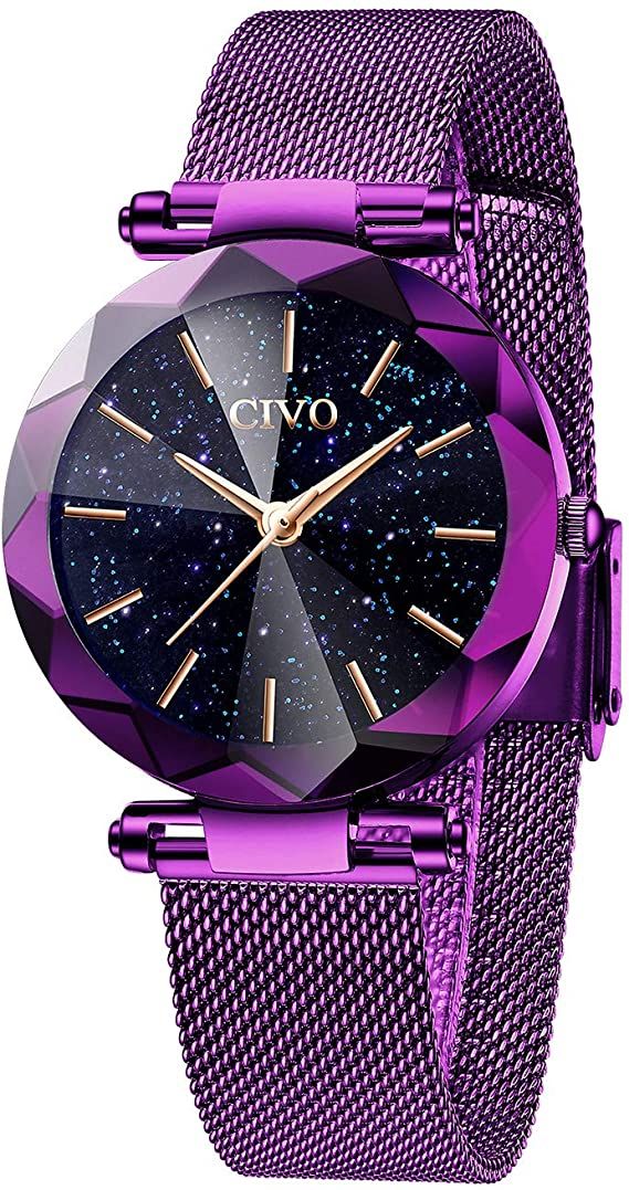 CIVO Set Orologio Donna In Acciaio Inossidabile - Analogico Elegante Da Polso Con Stelle E Bracciale - Quarzo Regalo Marrone : Amazon.it: Moda