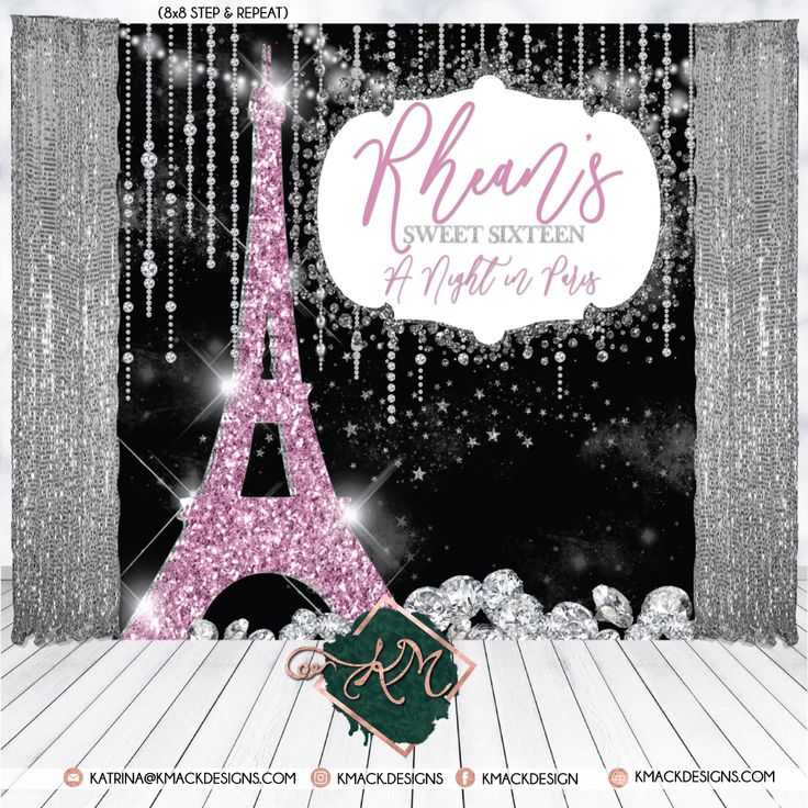 Paris Sweet 16 Backdrop | Paris sweet 16, Custom backdrop, Backdrops