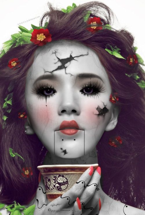 i did a broken doll last year it didnt turn out quite like i wanted i wish i had seen this image before hand makeupcostumes and more pinterest