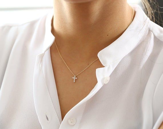 Tiny Diamond Cross Necklace 14k Gold Pendant Mini White Valentines Day In 2020 Pendants - Tiny Diamond Pendant Tiny Diamond Cross Necklace 14k Gold Pendant Mini White Valentines Day In 2020 Pendants - Tiny Diamond Pendant