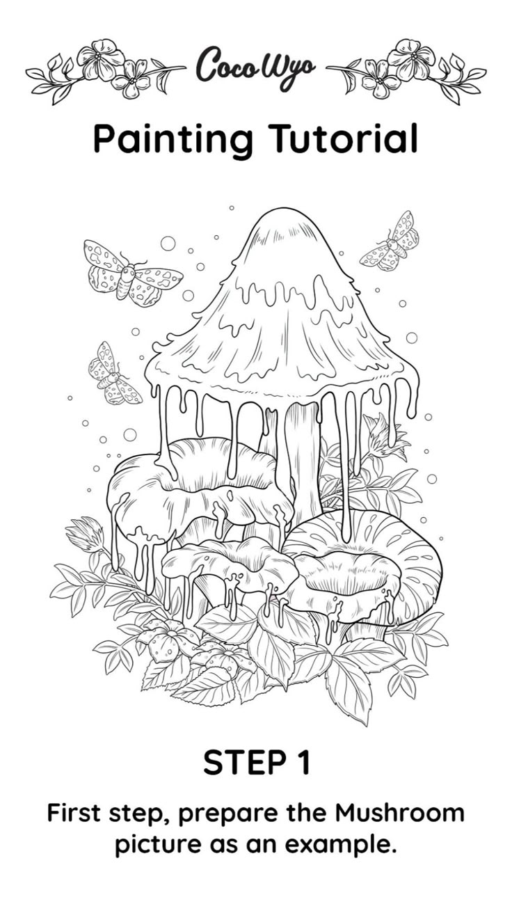 Mushroom Coloring Book Digital Painting Tutorial by Coco Wyo