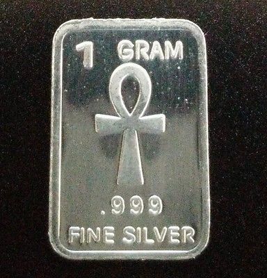 1 Gram Silver Bar Egyptian Ankh Cross Collectors Bullion 999 99 9 1 Gram Silver Bar Egyptian Ankh Cross Collectors Bullion 999 99 9 Fine Coins Gold Bars