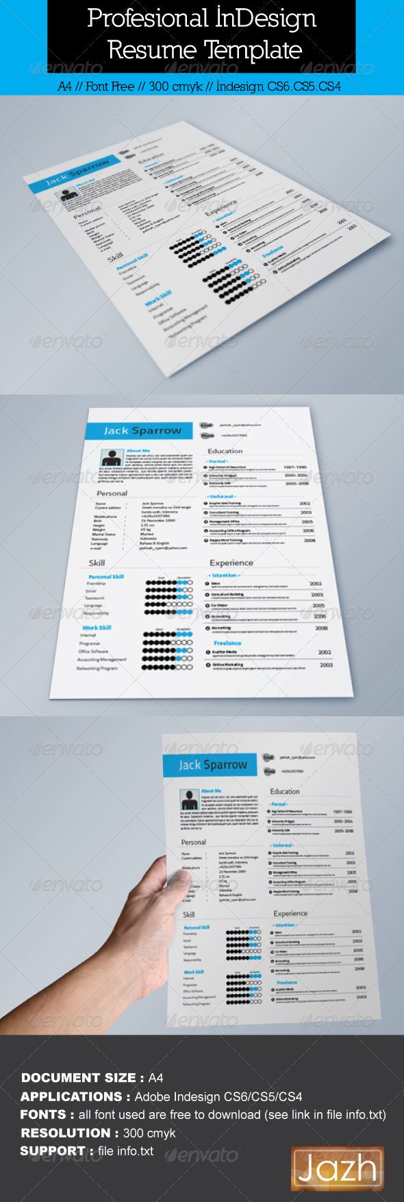 27 Best Indesign Resume Templates Images On Pinterest | Curriculum