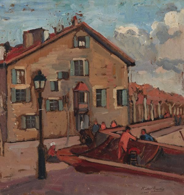O Connor Chrysler >> An image of (Mending nets, France) by Roy de Maistre | Australian art, Australian artists, Painting O Connor Chrysler >> An image of (Mending nets, France) by Roy de Maistre | Australian art, Australian artists, Painting