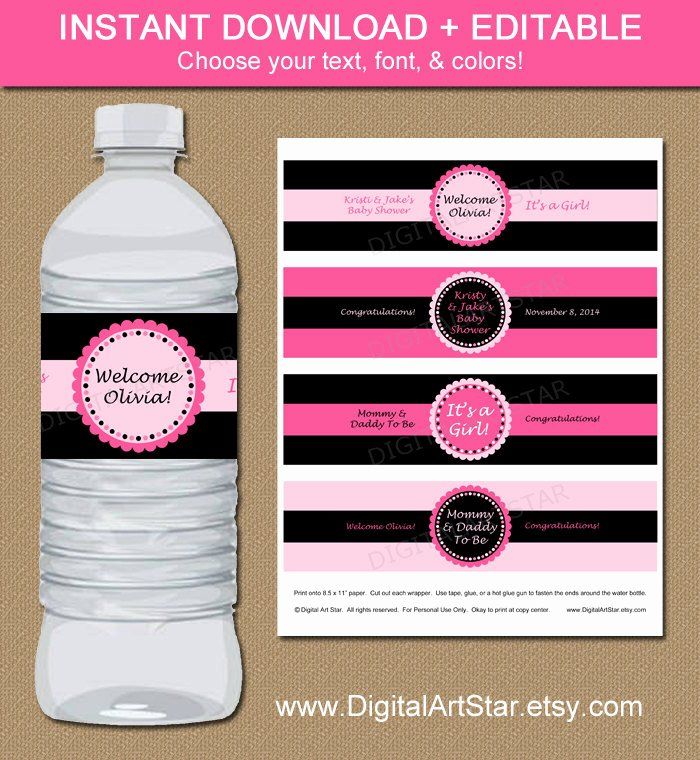 Diy Water Bottle Label Template Inspirational Editable Baby Shower Labels Print In 2020 - Personalized Water Bottle Labels Diy Diy Water Bottle Label Template Inspirational Editable Baby Shower Labels Print In 2020 - Personalized Water Bottle Labels Diy