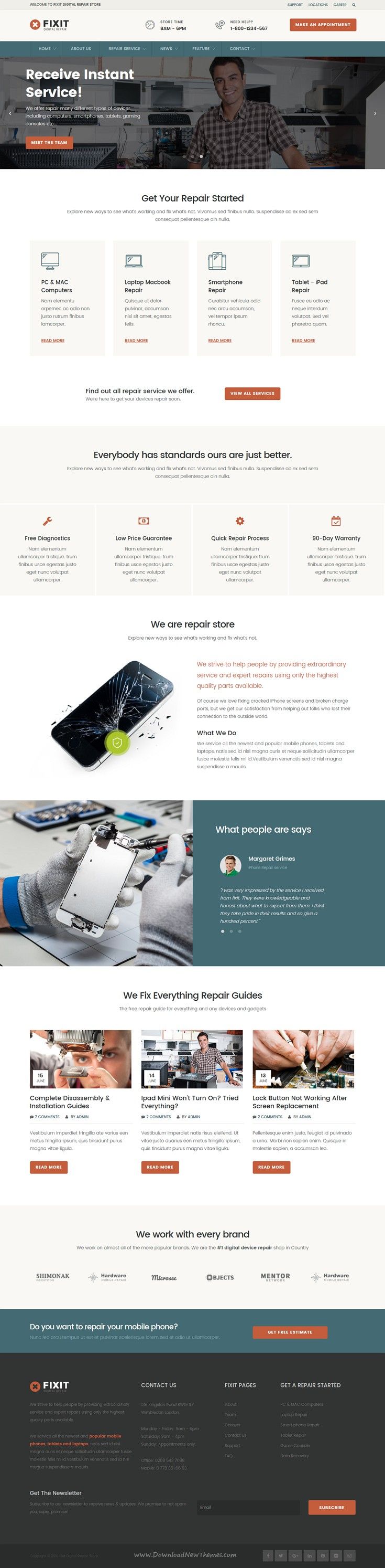 computer repair website template