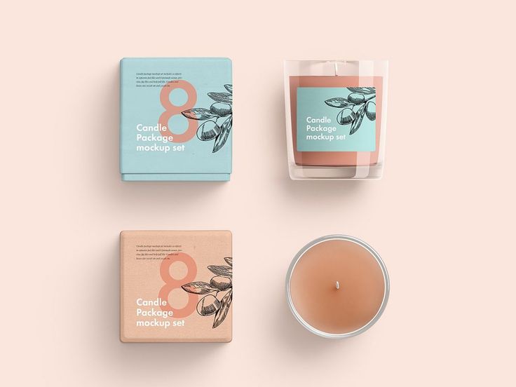 Download Candle Glass and Box Packaging Mockup | Candle packaging ...