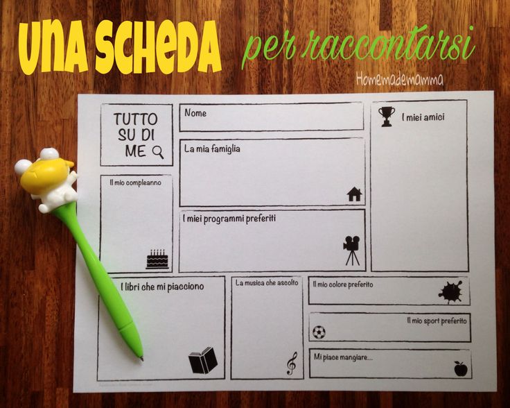 Tutto Su Di Me": Una Scheda Per Raccontarsi | | Scuola, Schede Di Presentazione, Idee Per Insegnanti
