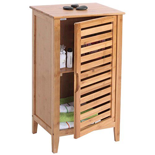 {Badschrank bambus
5} Schrank Narita, Badezimmerkommode Badschrank mit Staufach, Bambus ... | {Badschrank bambus
5}