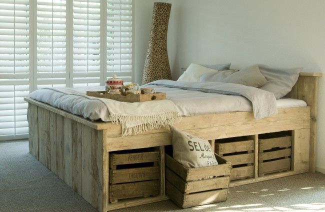 Deze ga ik maken #steigerhout | Bed van steigerhout, Bed ...