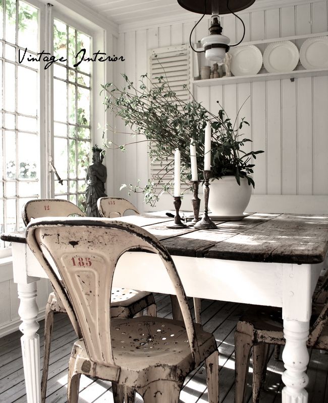 43 Best Rustic Country Kitchen Images On Pinterest My House Home Charming Country Dining Painted Table Base With Stained Plank Top Metal Farmhouse Chairswhite